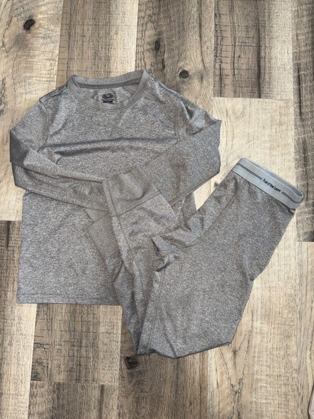 Fruit of the Loom Kids Long Sleeve Pajama Set - Heather Gray